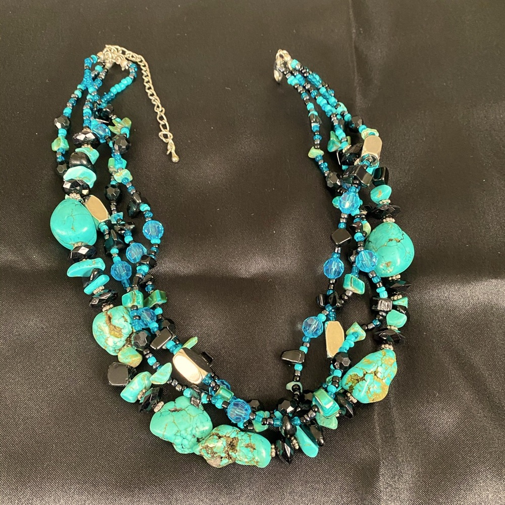 Multi-Strand Turquoise Bead Necklace - Women Jewelry Necklaces